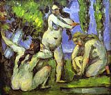 Paul Cezanne Canvas Paintings - Three Bathers